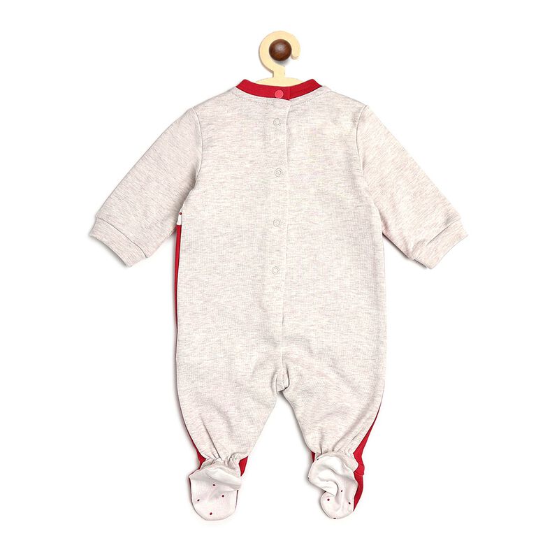 Girls Dark Pink Knitted Leg Opening Babysuit image number null